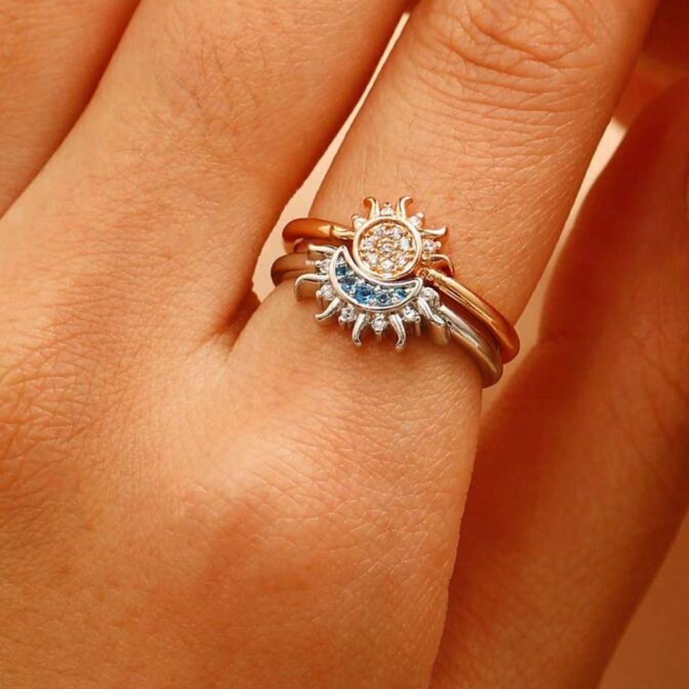 Sun and Moon Ring Set #1702